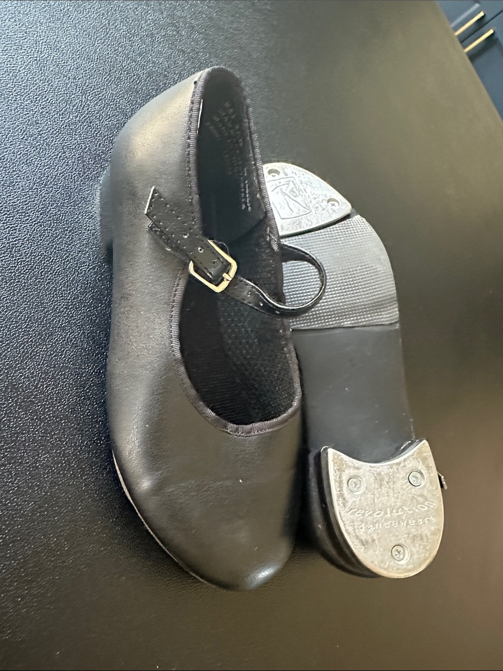 Black Mary Jane Tap Shoes for Kids with Buckle Strap